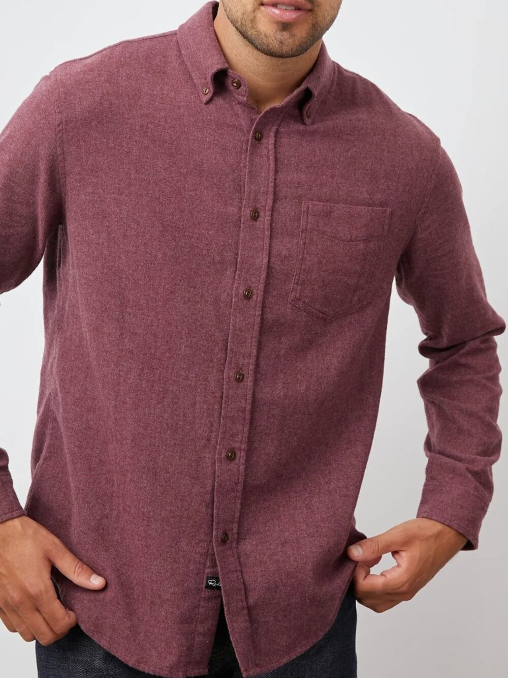 Rails Dark Red Solid Flannel Shirt